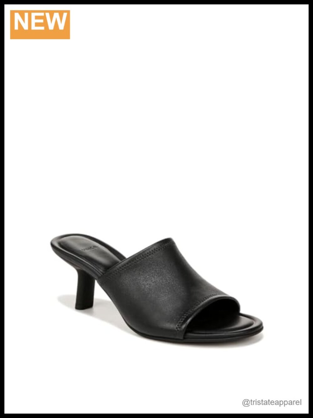 Stretch Leather Open Toe Heeled Mules Slide Ankle Strap Casual
